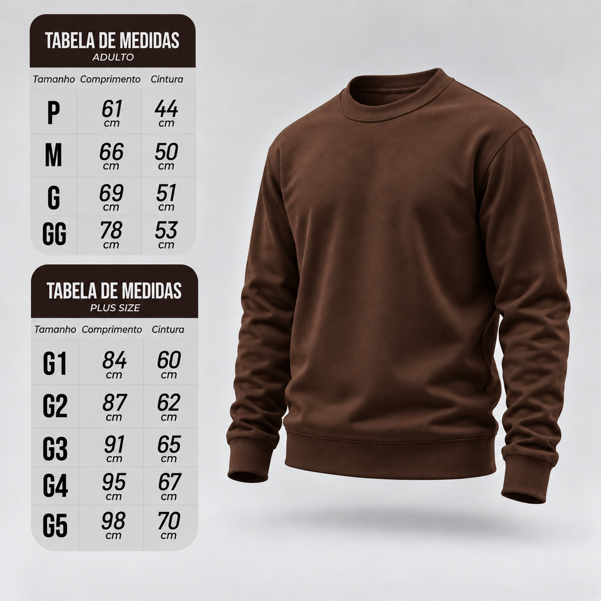 Blusa Moletom Careca Lisa Premium Slim Algodão Mácio