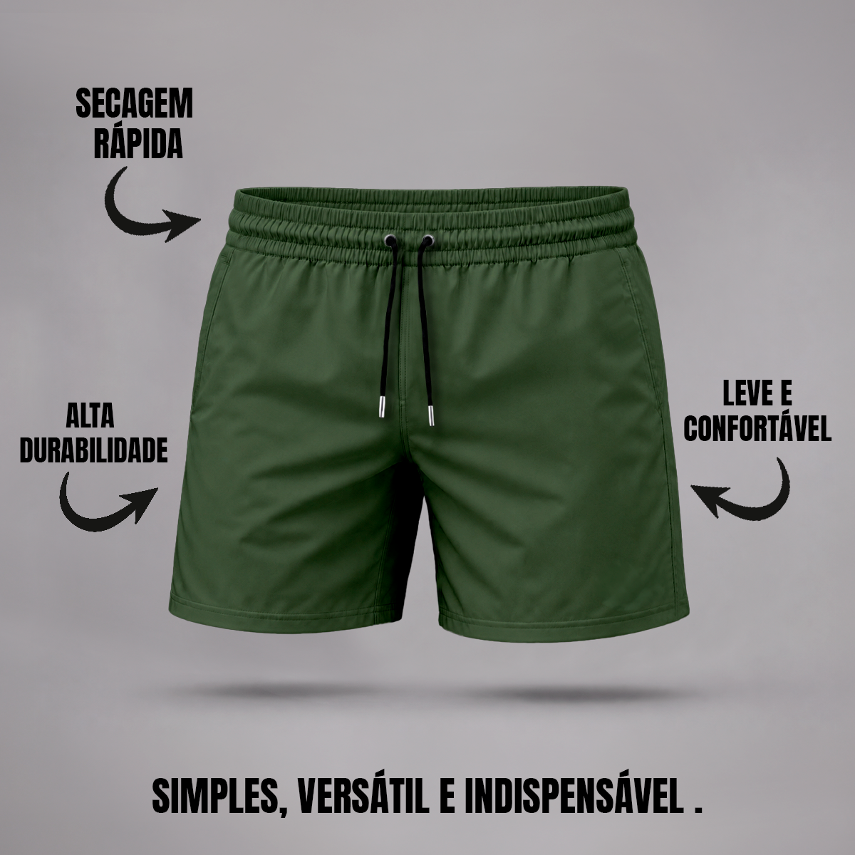 Bermuda Tactel Elastano Masculina