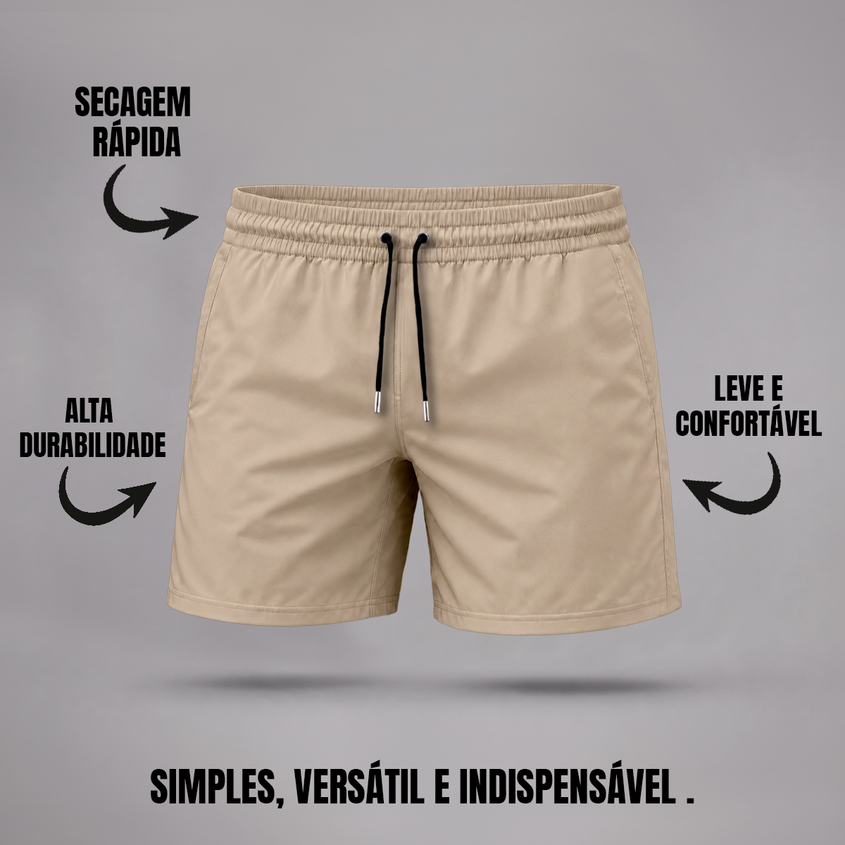 Bermuda Tactel Elastano Masculina