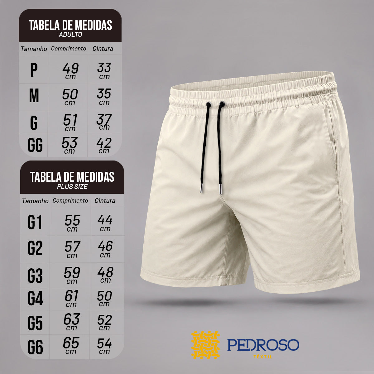 Bermuda Tactel Elastano Masculina