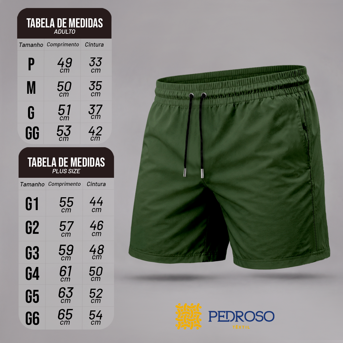 Bermuda Tactel Elastano Masculina