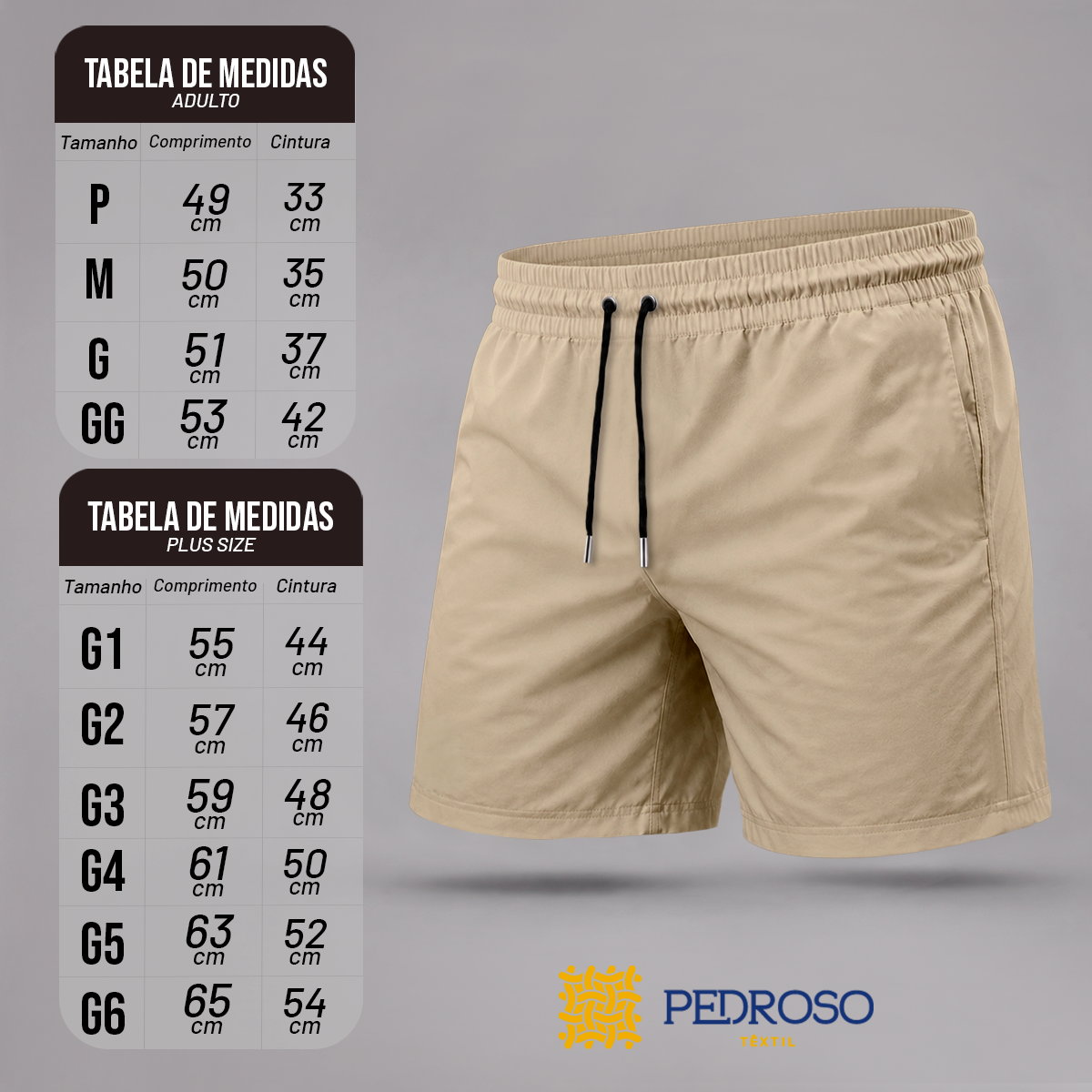 Bermuda Tactel Elastano Masculina