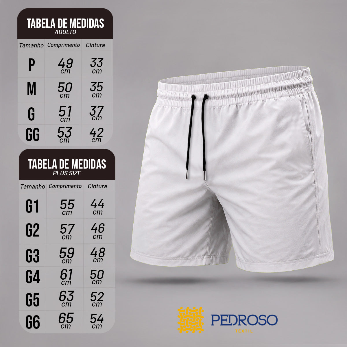 Bermuda Tactel Elastano Masculina