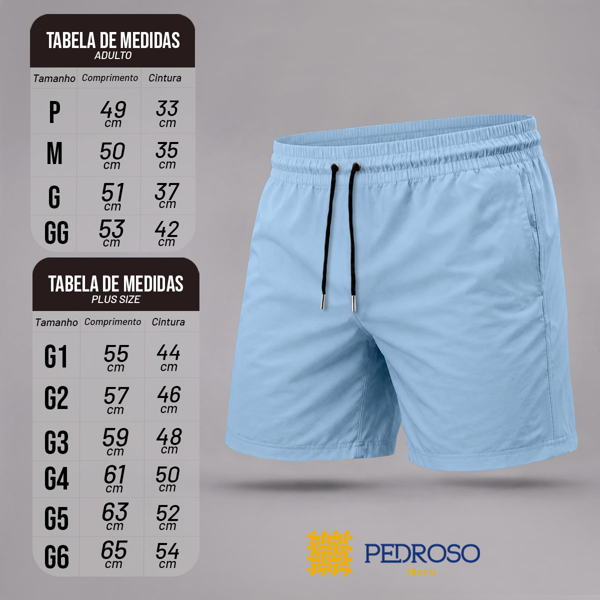 Bermuda Tactel Elastano Masculina