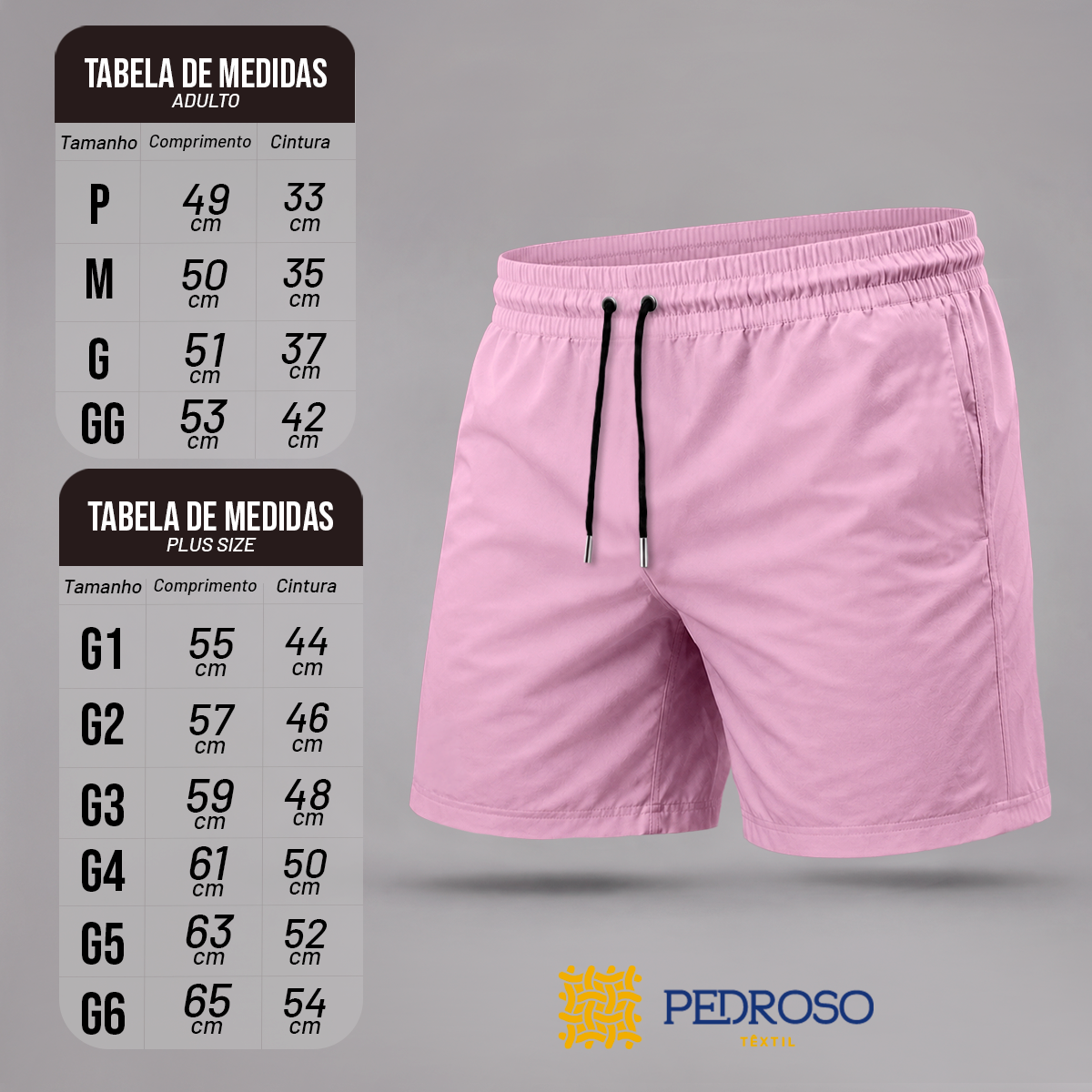 Bermuda Tactel Elastano Masculina