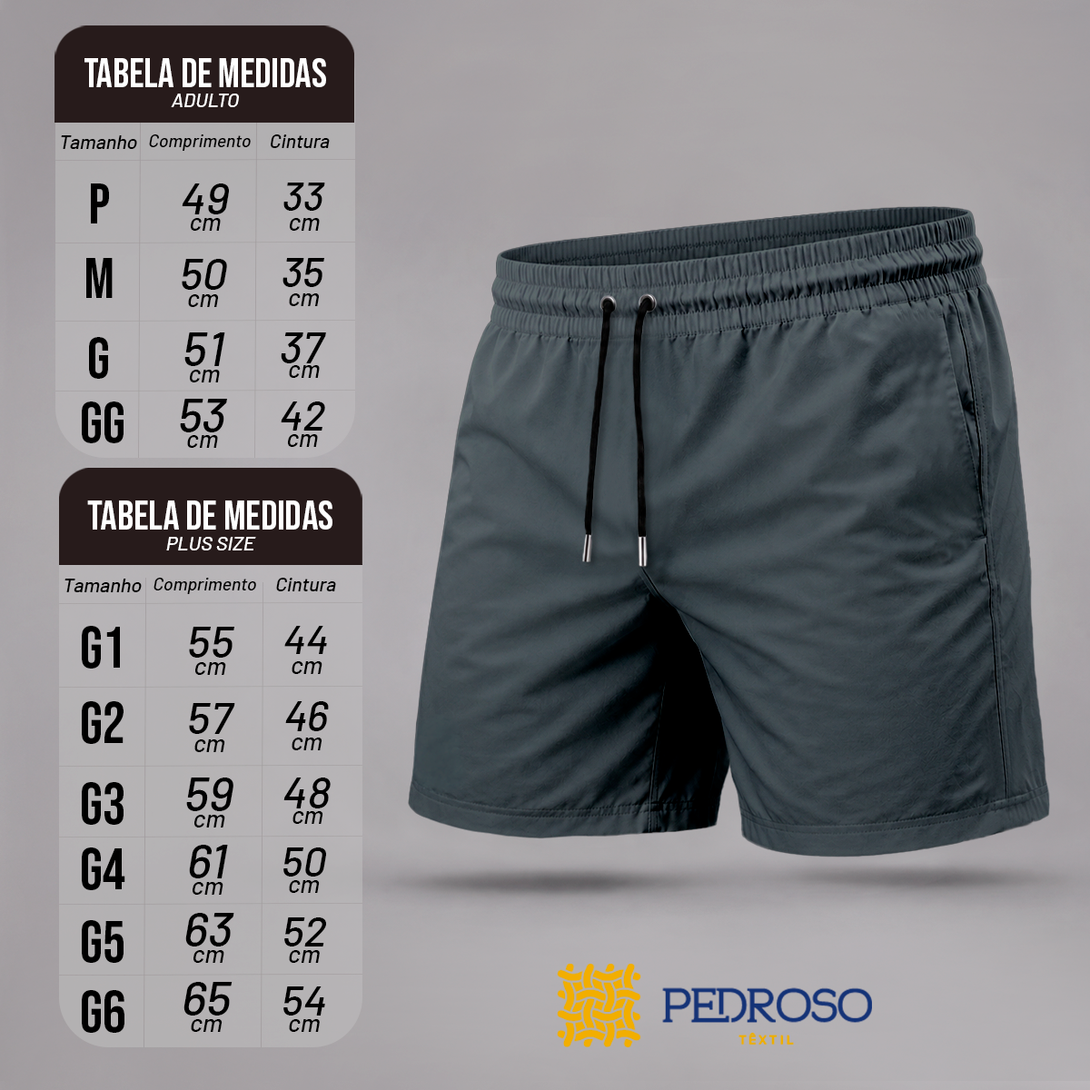 Bermuda Tactel Elastano Masculina