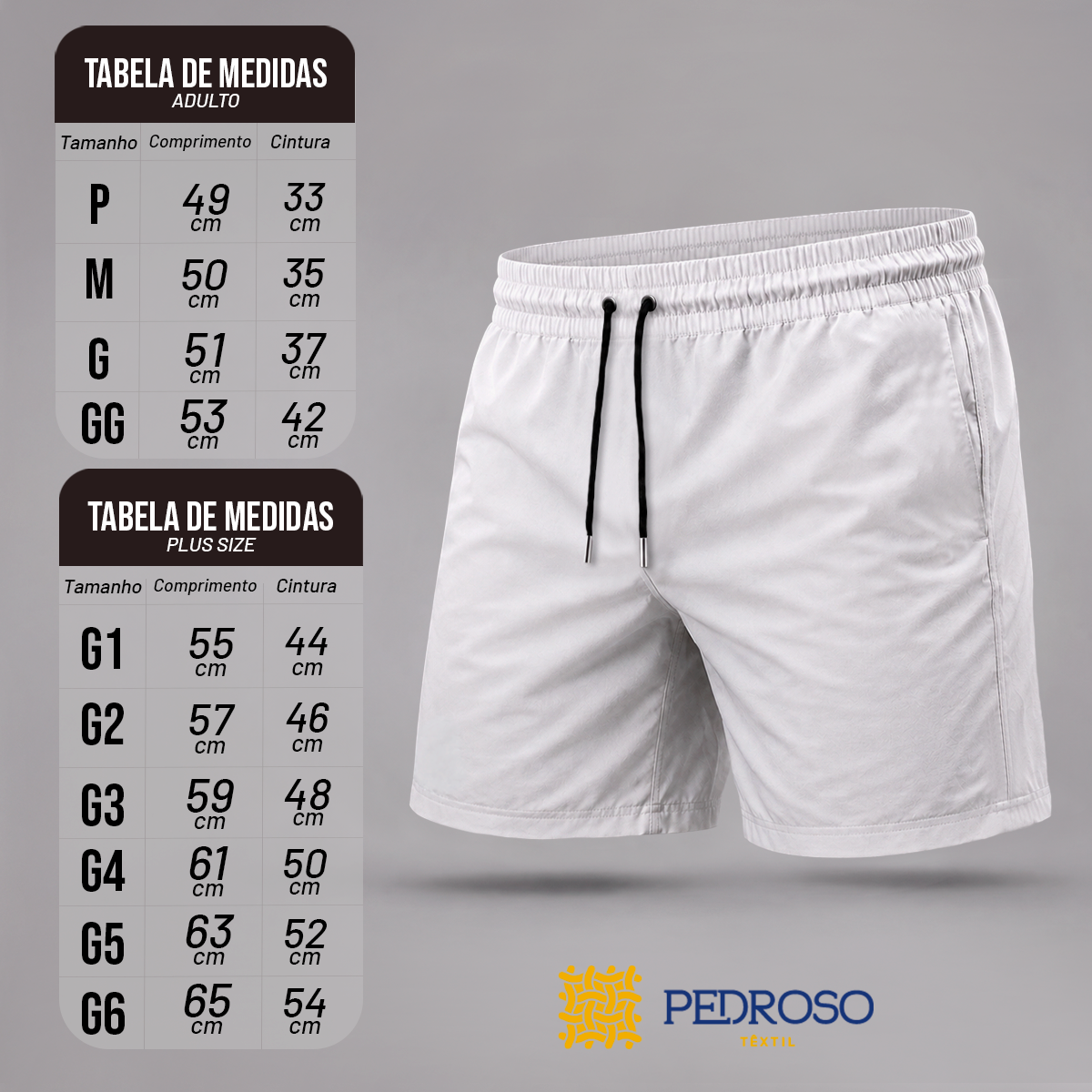 Bermuda Tactel Elastano Masculina