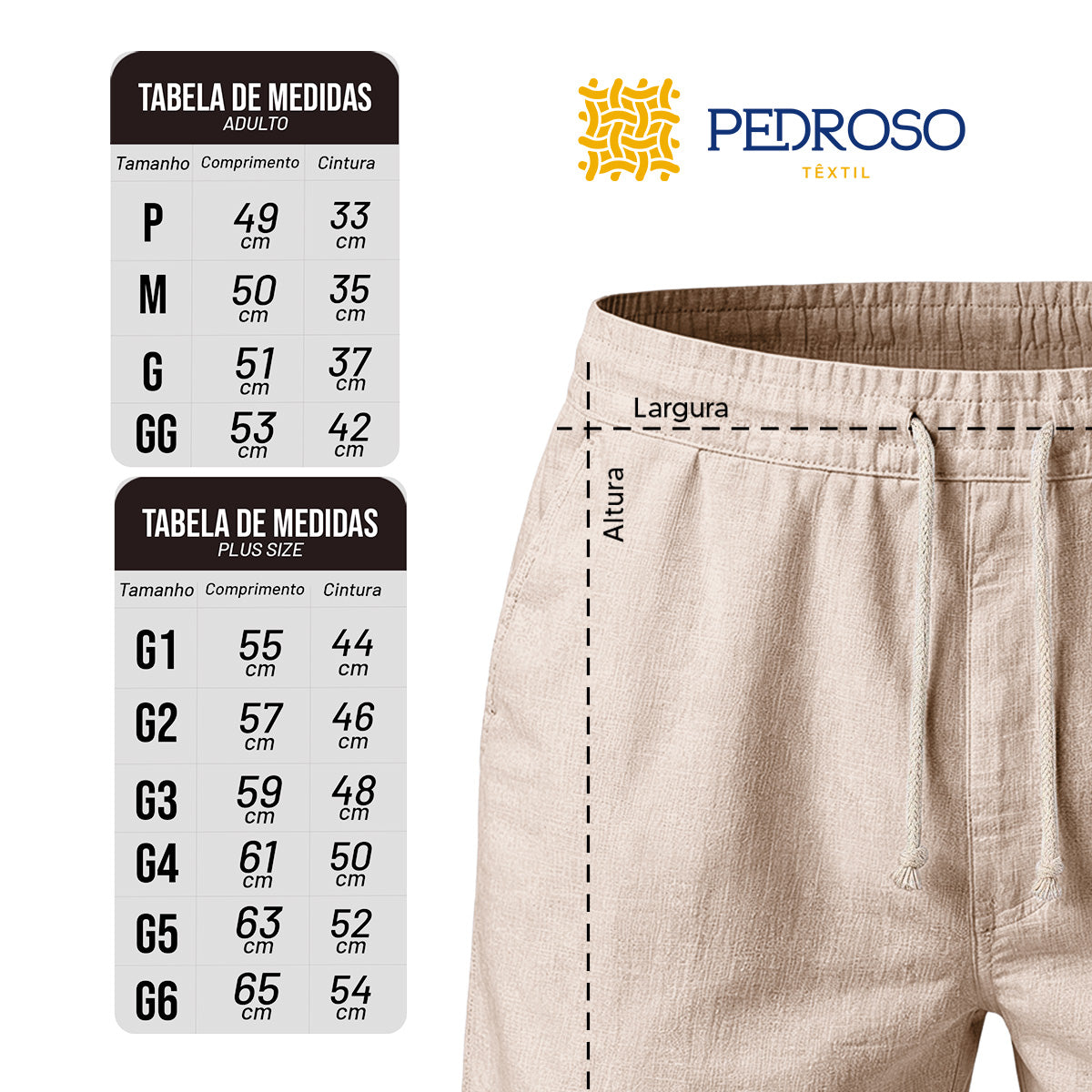 Bermuda Short Linho Masculino Básico Diversas Cores