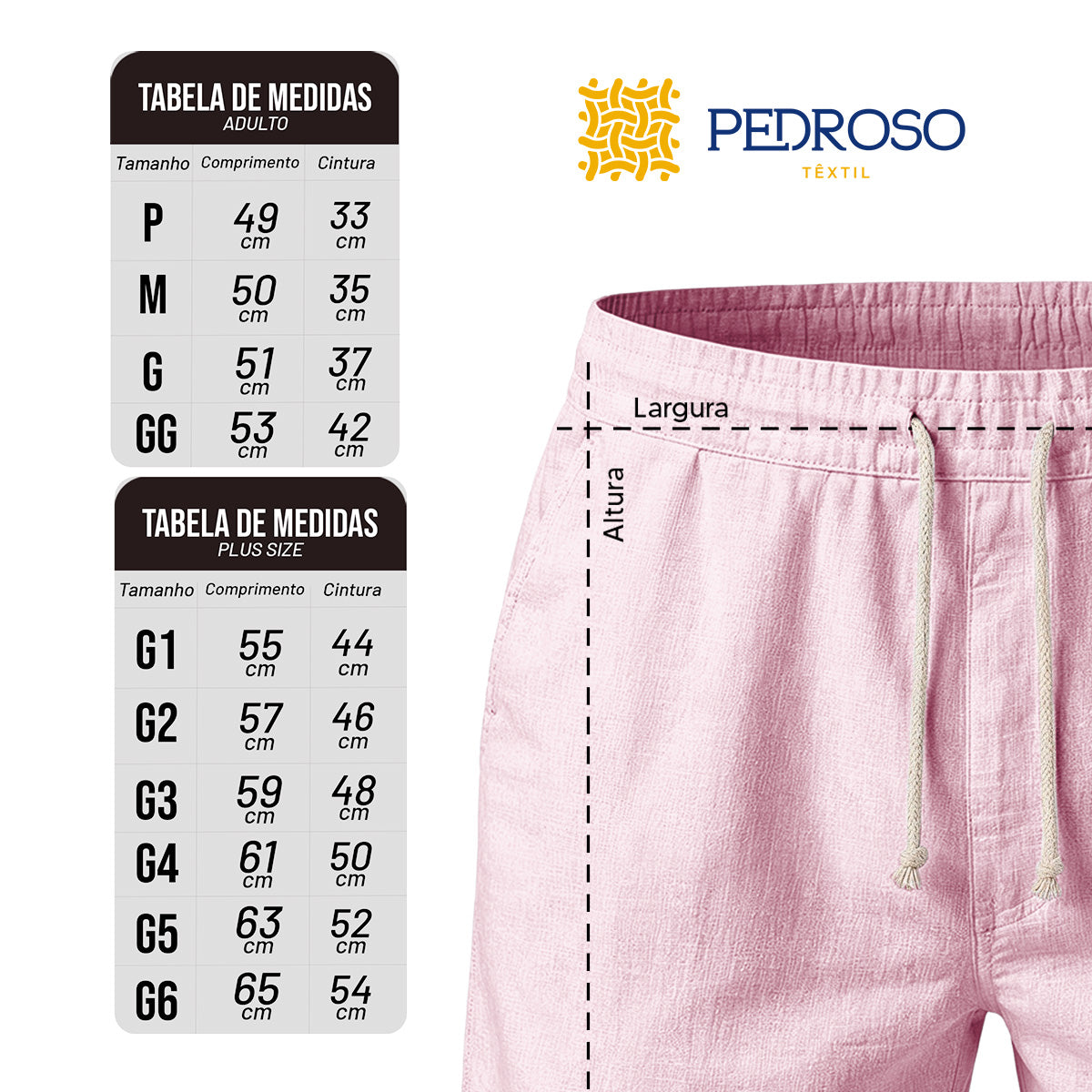 Bermuda Short Linho Masculino Básico Diversas Cores