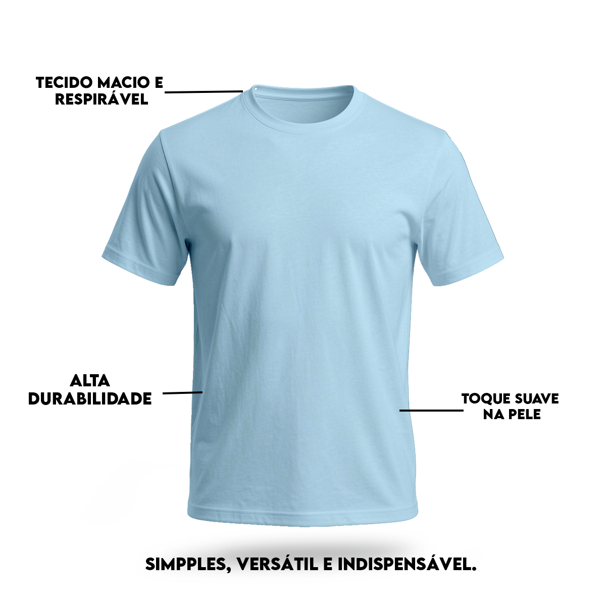 Camiseta Camisa Lisa Premium Slim Algodão Cores Variadas