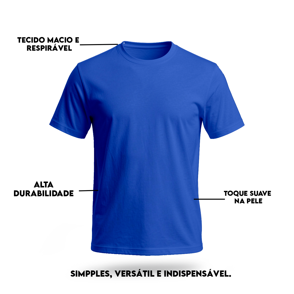 Camiseta Camisa Lisa Premium Slim Algodão Cores Variadas