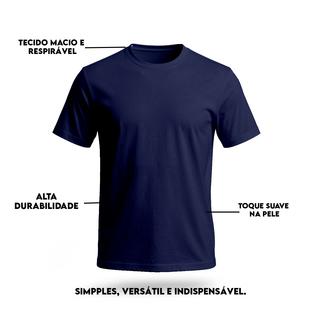 Camiseta Camisa Lisa Premium Slim Algodão Cores Variadas