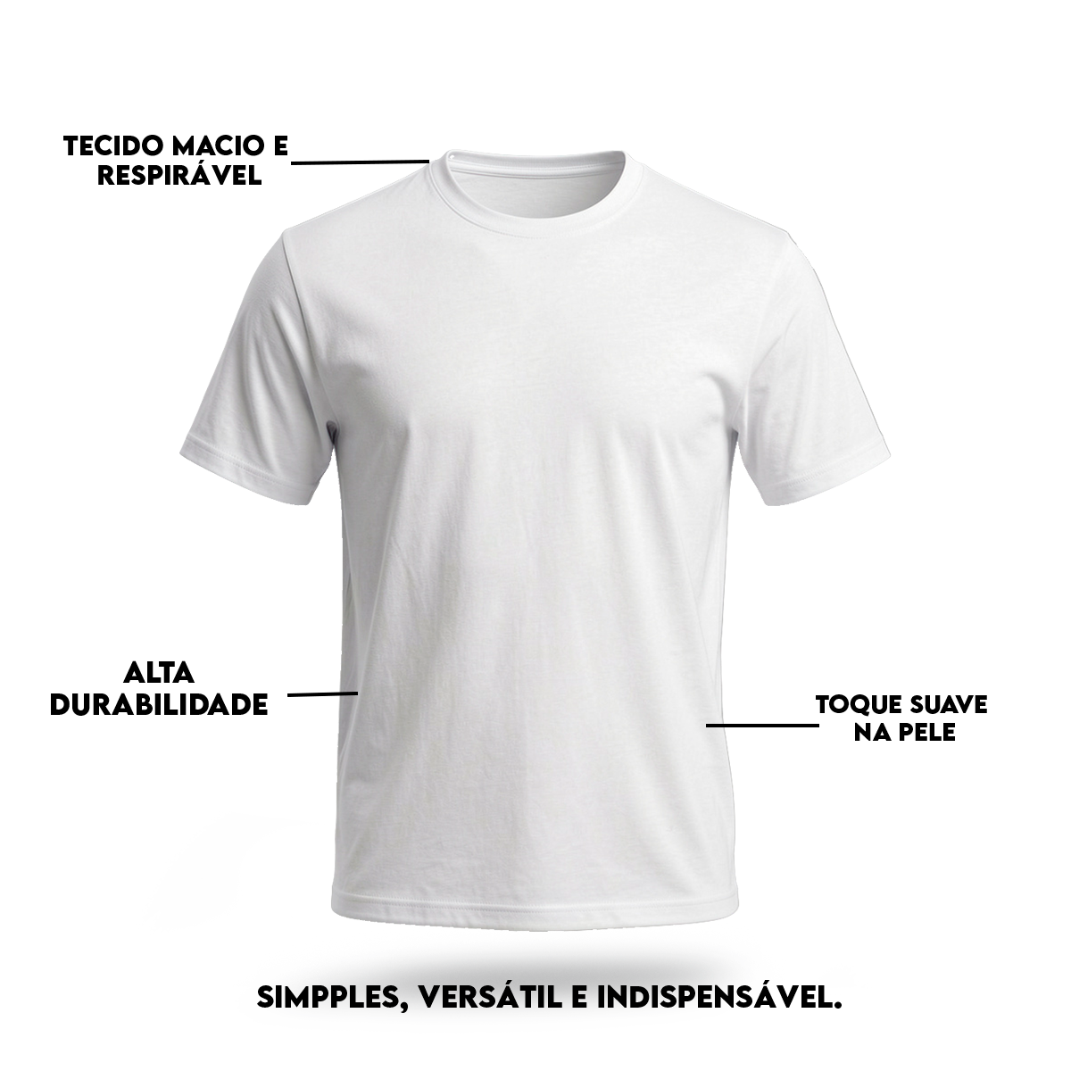 Camiseta Camisa Lisa Premium Slim Algodão Cores Variadas