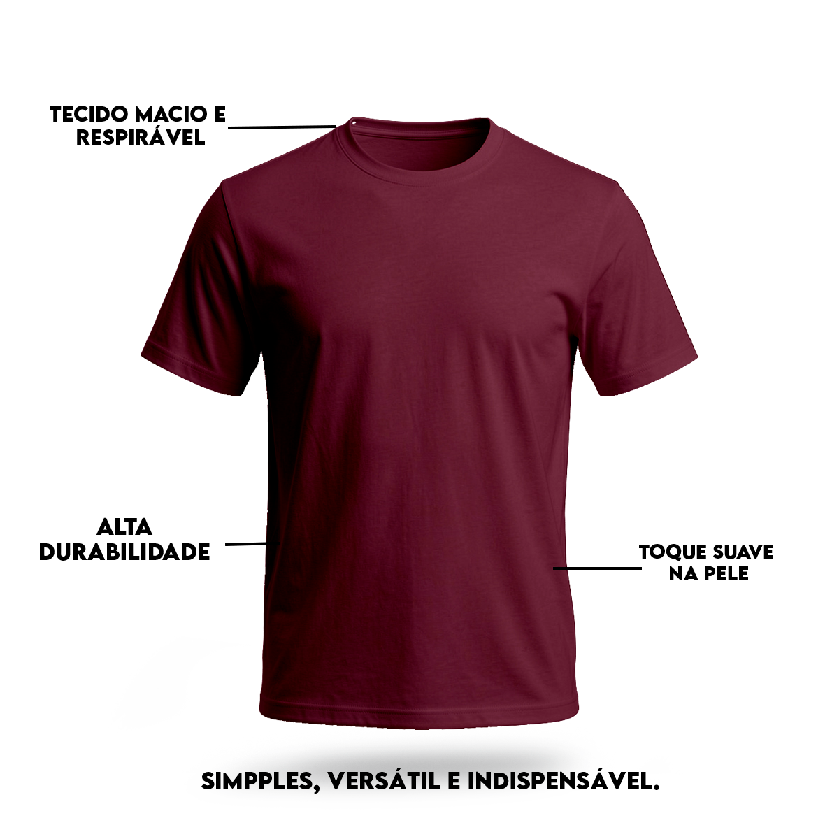 Camiseta Camisa Lisa Premium Slim Algodão Cores Variadas