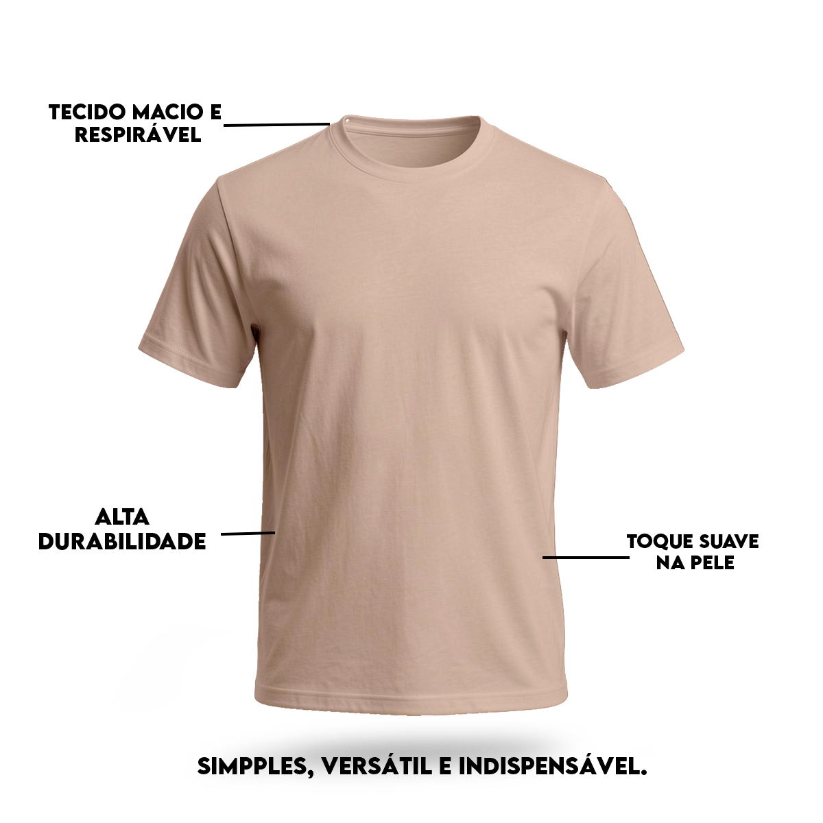 Camiseta Camisa Lisa Premium Slim Algodão Cores Variadas