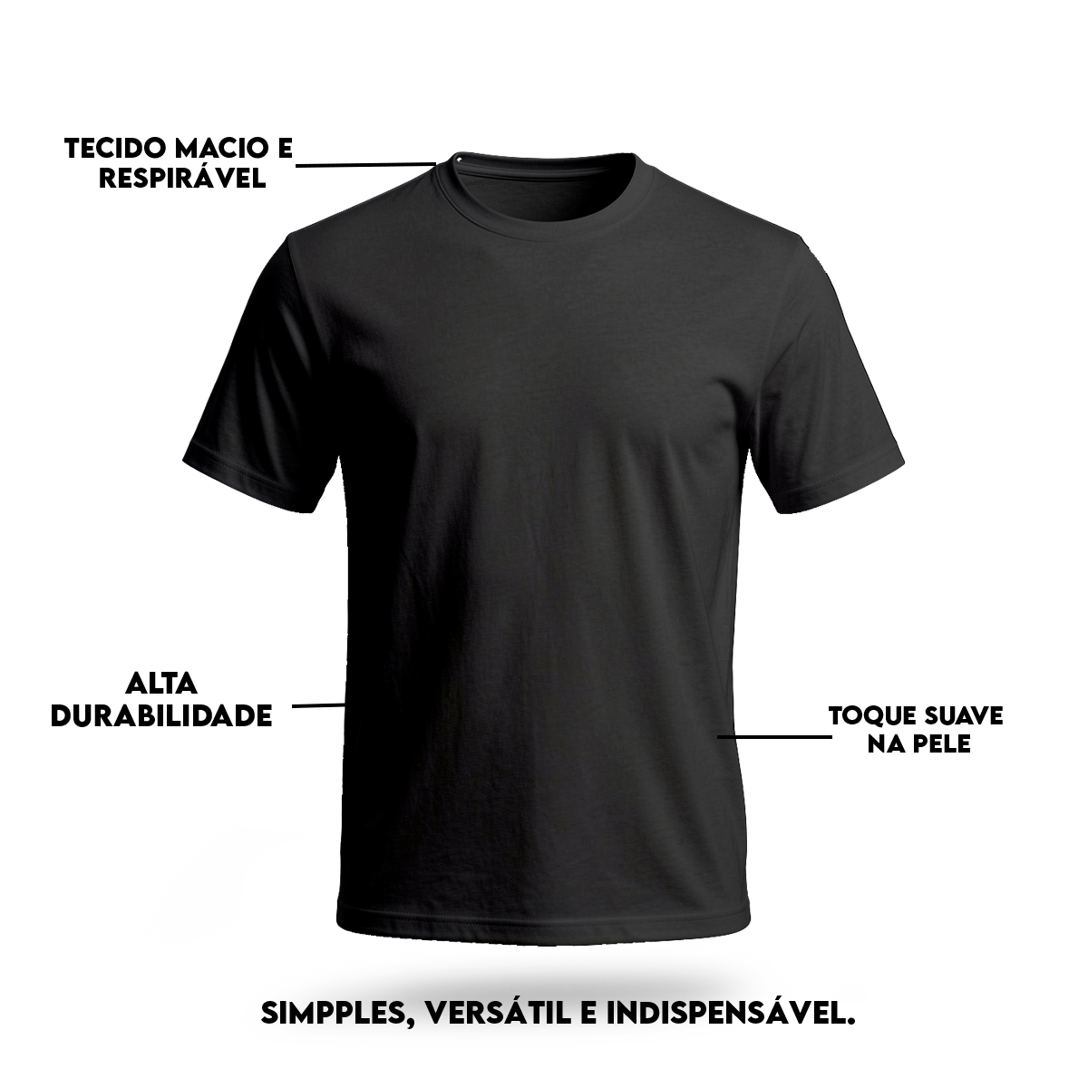 Camiseta Camisa Lisa Premium Slim Algodão Cores Variadas