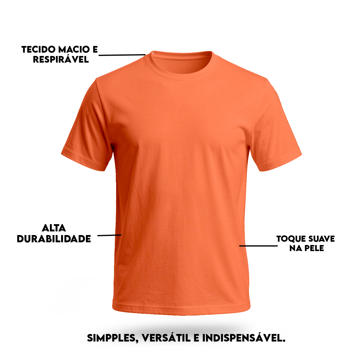 Camiseta Camisa Lisa Premium Slim Algodão Cores Variadas