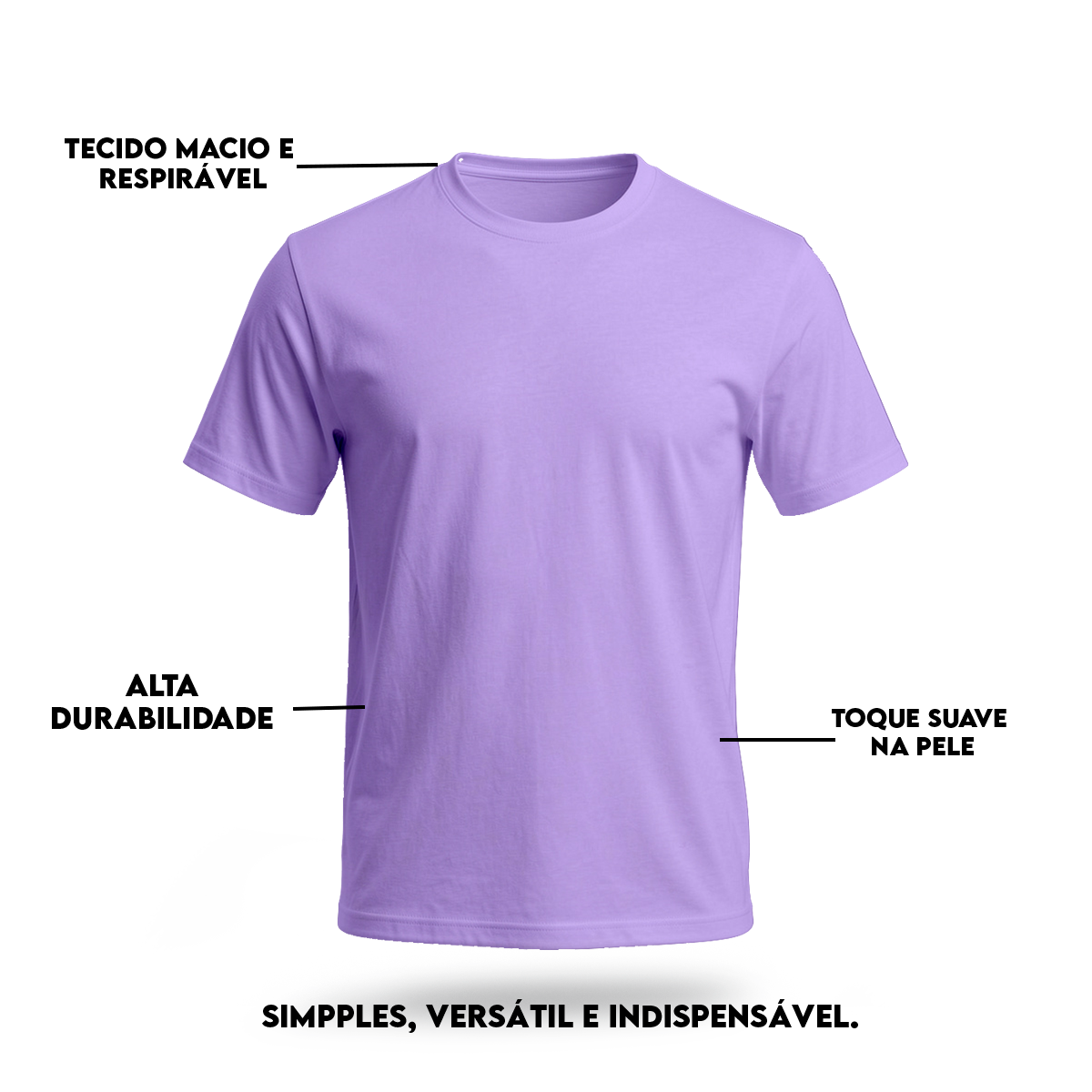 Camiseta Camisa Lisa Premium Slim Algodão Cores Variadas