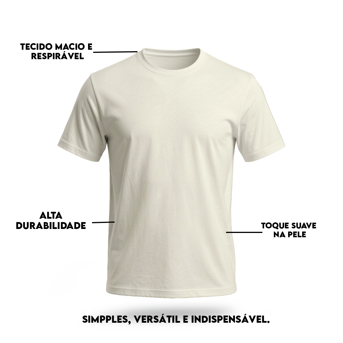 Camiseta Camisa Lisa Premium Slim Algodão Cores Variadas