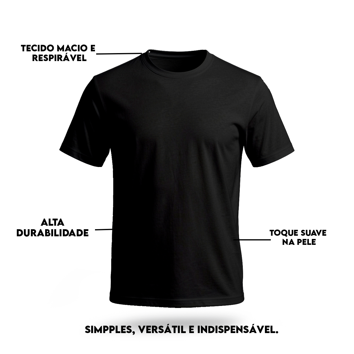 Camiseta Camisa Lisa Premium Slim Algodão Cores Variadas