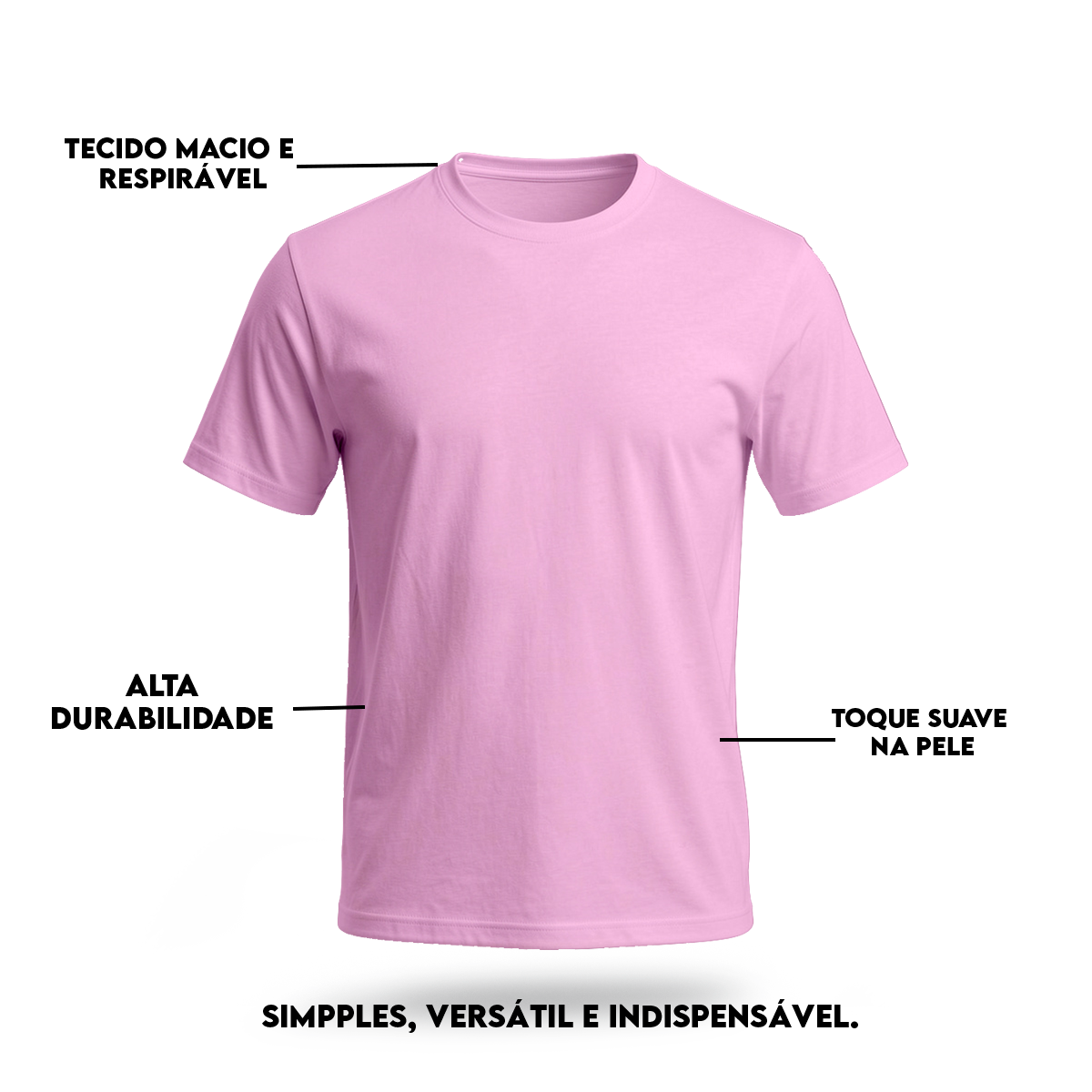 Camiseta Camisa Lisa Premium Slim Algodão Cores Variadas