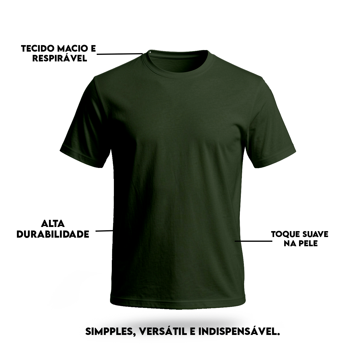 Camiseta Camisa Lisa Premium Slim Algodão Cores Variadas