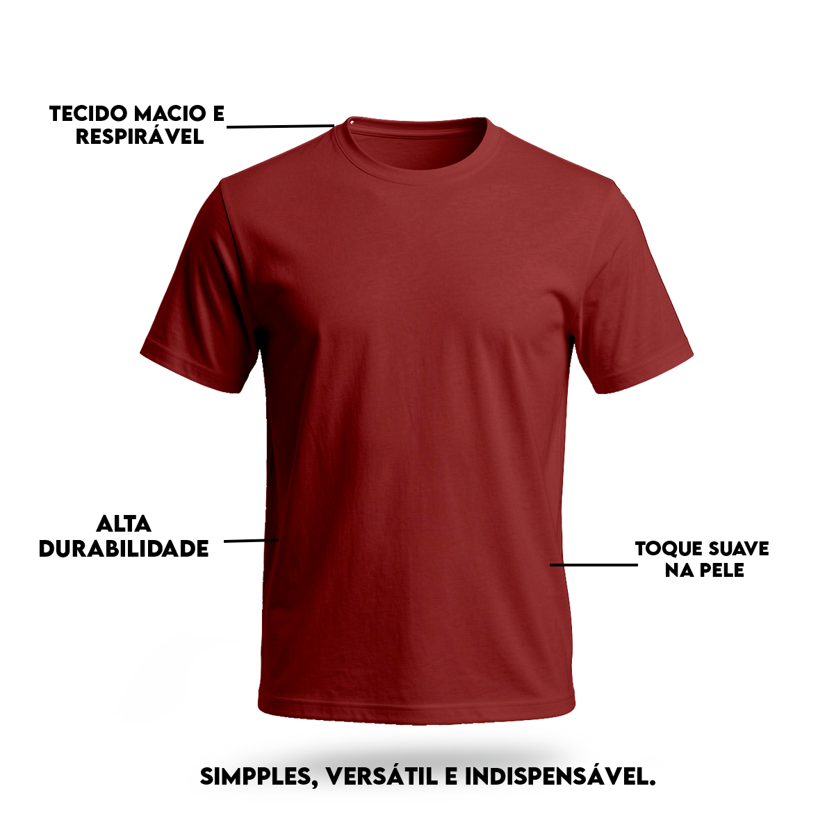 Camiseta Camisa Lisa Premium Slim Algodão Cores Variadas