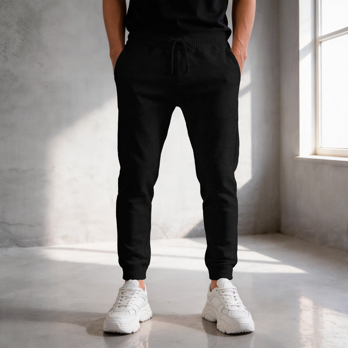 Calça Moletinho / Moletom Preto Liso Algodão Mácio Várias Cores